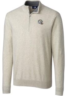Cutter and Buck Los Angeles Chargers Mens Oatmeal Helmet Lakemont Long Sleeve 1/4 Zip Pullover