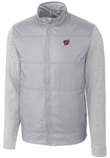 Cutter and Buck Washington Nationals Mens Grey Stealth Hybrid Quilted Medium Weight Jacket