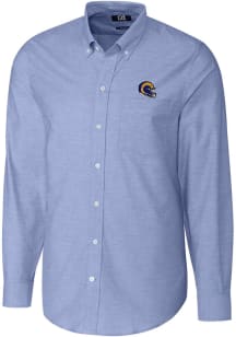 Cutter and Buck Los Angeles Rams Mens Blue Stretch Oxford Long Sleeve Dress Shirt