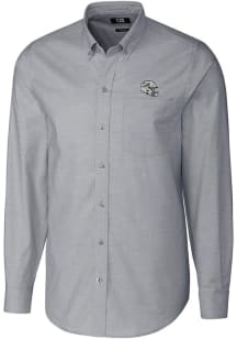 Cutter and Buck Miami Dolphins Mens Charcoal Helmet Stretch Oxford Long Sleeve Dress Shirt