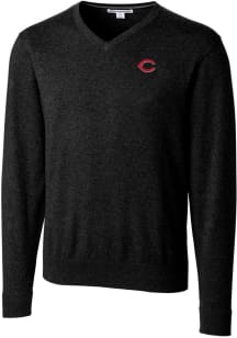 Cutter and Buck Cincinnati Reds Mens Black Lakemont Long Sleeve Sweater