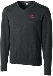 Cutter and Buck Cincinnati Reds Mens Charcoal Lakemont Long Sleeve Sweater