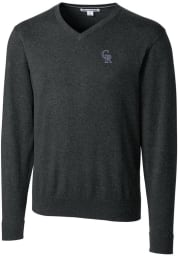 Cutter and Buck Colorado Rockies Mens Charcoal Lakemont Long Sleeve Sweater