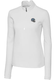 Cutter and Buck Detroit Lions Womens White Traverse 1/4 Zip Pullover