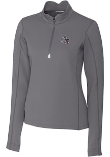 Cutter and Buck New England Patriots Womens Grey Traverse 1/4 Zip Pullover