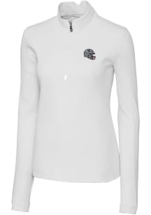 Cutter and Buck New England Patriots Womens White Traverse 1/4 Zip Pullover