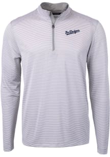 Cutter and Buck Los Angeles Dodgers Mens Grey City Connect Virtue Eco Pique Big and Tall 1/4 Zip..