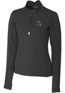 Cutter and Buck New York Jets Womens Black Traverse 1/4 Zip Pullover