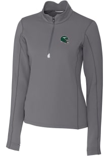 Cutter and Buck New York Jets Womens Grey Traverse 1/4 Zip Pullover