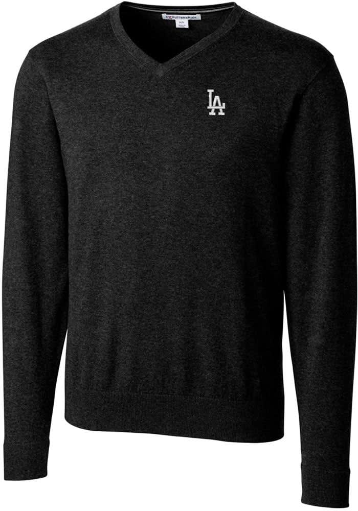 Antigua MLB Los Angeles Dodgers Men's Victory Crew, White, Medium, Cotton