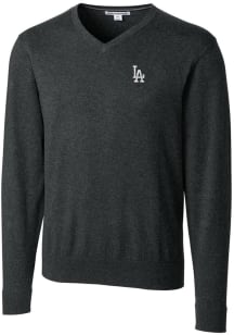 Cutter and Buck Los Angeles Dodgers Mens Charcoal Lakemont Long Sleeve Sweater