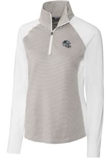 Cutter and Buck Carolina Panthers Womens White Helmet Forge 1/4 Zip Pullover