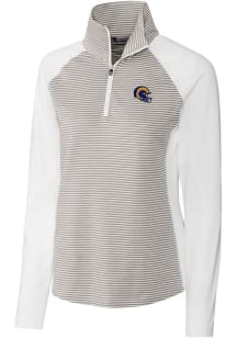 Cutter and Buck Los Angeles Rams Womens White Helmet Forge 1/4 Zip Pullover