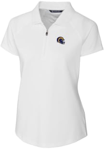 Cutter and Buck Los Angeles Rams Womens White Forge Short Sleeve Polo Shirt