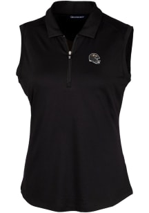 Cutter and Buck Baltimore Ravens Womens Black Helmet Forge Polo Shirt