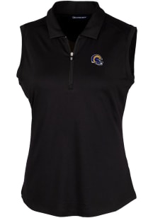 Cutter and Buck Los Angeles Rams Womens Black Forge Polo Shirt