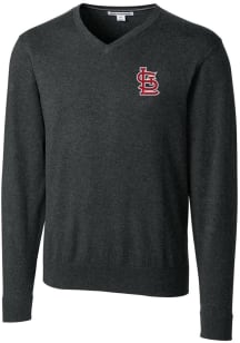Cutter and Buck St Louis Cardinals Mens Charcoal Lakemont Long Sleeve Sweater