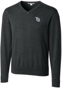 Cutter and Buck Tampa Bay Rays Mens Charcoal Lakemont Long Sleeve Sweater