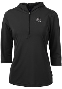 Cutter and Buck Atlanta Falcons Womens Black Virtue Eco Pique Hooded Sweatshirt