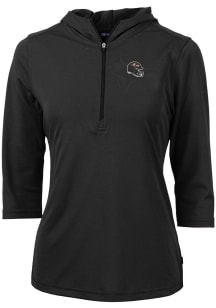 Cutter and Buck Baltimore Ravens Womens Black Virtue Eco Pique Hooded Sweatshirt