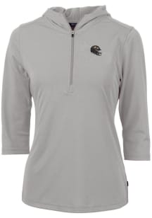 Cutter and Buck Baltimore Ravens Womens Grey Virtue Eco Pique Hooded Sweatshirt