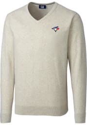Cutter and Buck Toronto Blue Jays Mens Oatmeal Lakemont Long Sleeve Sweater