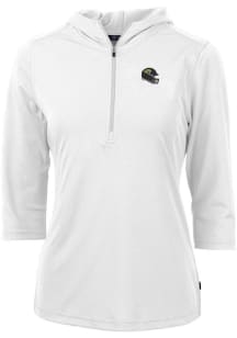 Cutter and Buck Jacksonville Jaguars Womens White Virtue Eco Pique Hooded Sweatshirt