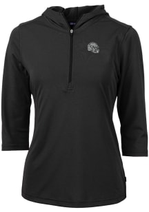 Cutter and Buck Las Vegas Raiders Womens Black Virtue Eco Pique Hooded Sweatshirt
