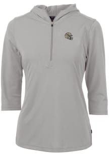 Cutter and Buck New Orleans Saints Womens Grey Virtue Eco Pique Hooded Sweatshirt