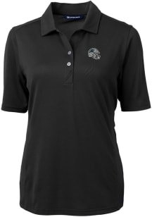 Cutter and Buck Carolina Panthers Womens Black Virtue Eco Pique Short Sleeve Polo Shirt