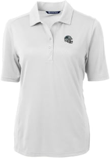 Cutter and Buck Carolina Panthers Womens White Virtue Eco Pique Short Sleeve Polo Shirt