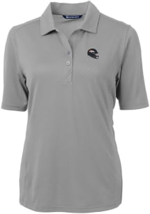 Cutter and Buck Denver Broncos Womens Grey Virtue Eco Pique Short Sleeve Polo Shirt
