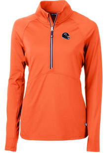 Cutter and Buck Chicago Bears Womens Orange Adapt Eco 1/4 Zip Pullover