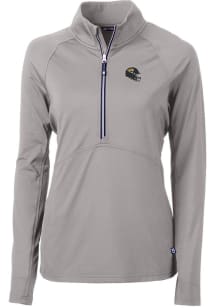 Cutter and Buck Jacksonville Jaguars Womens Grey Adapt Eco 1/4 Zip Pullover