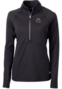 Cutter and Buck Los Angeles Rams Womens Black Adapt Eco 1/4 Zip Pullover