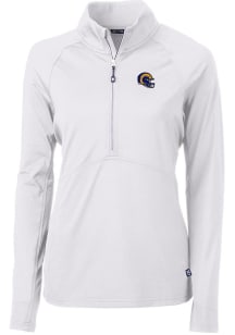 Cutter and Buck Los Angeles Rams Womens White Helmet Adapt Eco 1/4 Zip Pullover