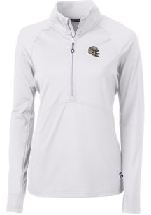 Cutter and Buck New Orleans Saints Womens White Helmet Adapt Eco 1/4 Zip Pullover