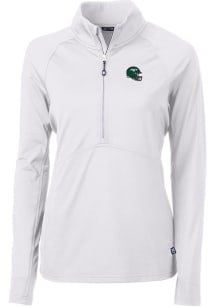 Cutter and Buck New York Jets Womens White Helmet Adapt Eco 1/4 Zip Pullover