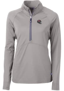 Cutter and Buck Tampa Bay Buccaneers Womens Grey Adapt Eco 1/4 Zip Pullover