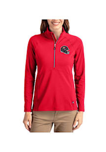 Cutter and Buck Tampa Bay Buccaneers Womens Red Helmet Adapt Eco Qtr Zip