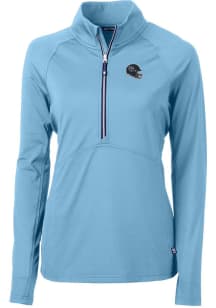 Cutter and Buck Tennessee Titans Womens Light Blue Helmet Adapt Eco 1/4 Zip Pullover