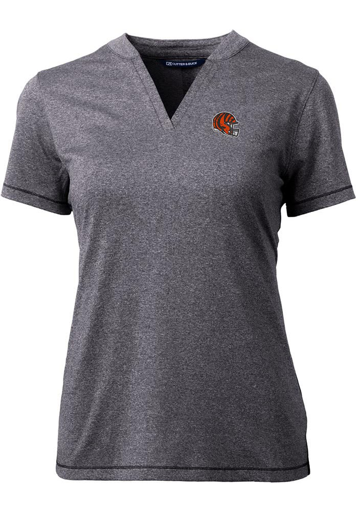 Ladies Cincinnati Bengals Charcoal Game Tradition Notch Neck T