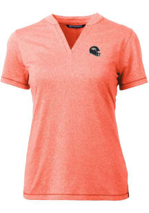 Cutter and Buck Denver Broncos Womens Orange Helmet Forge Short Sleeve T-Shirt