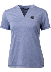 Cutter and Buck Denver Broncos Womens Blue Helmet Forge Short Sleeve T-Shirt