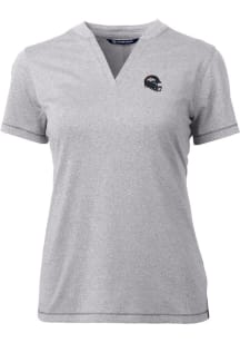 Cutter and Buck Denver Broncos Womens Grey Helmet Forge Short Sleeve T-Shirt