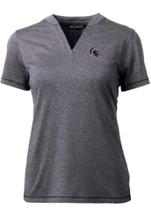 Cutter and Buck Los Angeles Rams Womens Charcoal Helmet Forge Short Sleeve T-Shirt