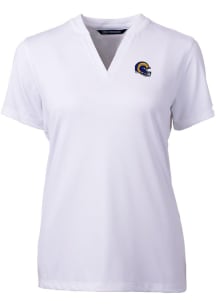 Cutter and Buck Los Angeles Rams Womens White Helmet Forge Short Sleeve T-Shirt
