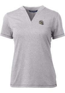 Cutter and Buck New Orleans Saints Womens Grey Helmet Forge Short Sleeve T-Shirt
