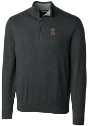 Cutter and Buck Los Angeles Angels Mens Charcoal Lakemont Long Sleeve 1/4 Zip Pullover