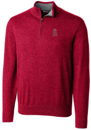 Cutter and Buck Los Angeles Angels Mens Red Lakemont Long Sleeve 1/4 Zip Pullover